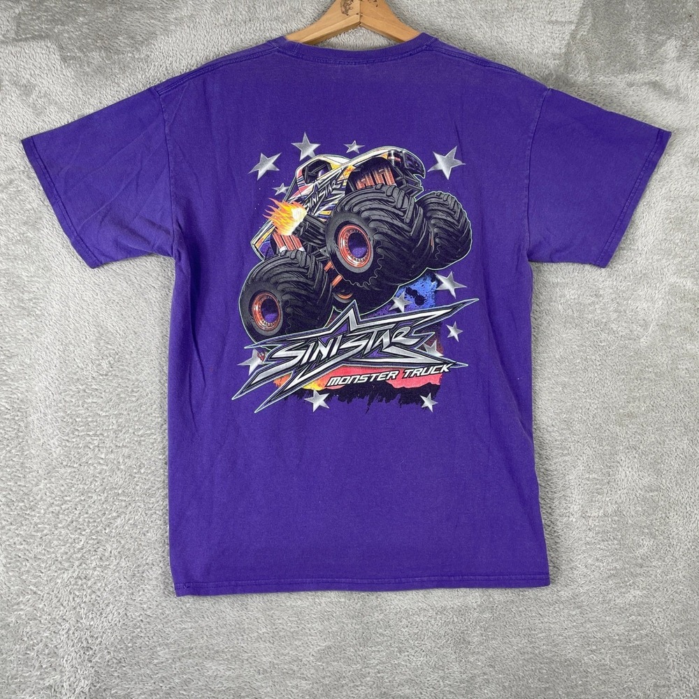 Sinistar‎ Monster Truck Shirt Mens Large Purple Graphic Tee Y2K